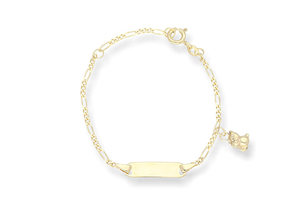 Identitätsarmband 333 Gelbgold für Kinder mit Maus 14 cm