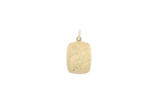 Sternzeichen Fische ♓ Anhänger rechteckig • 333 Gold