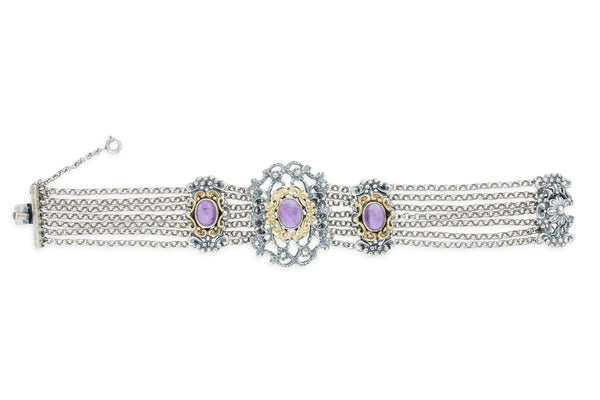 Trachtenarmband • 800 Silber • Amethyst