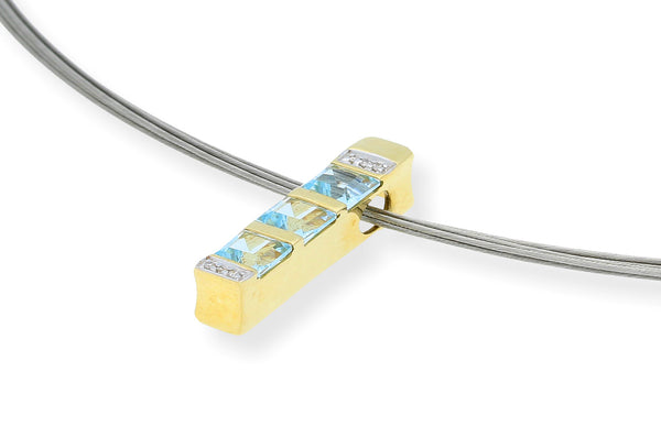 Bruno Mayer Anhänger Gold 585 mit Blautopas & Brillanten