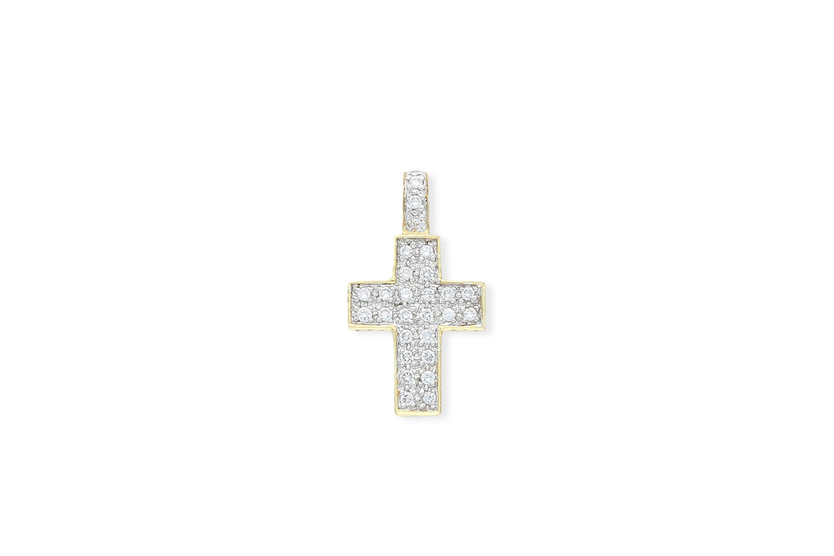 Kreuz Anhänger • 585 Gold mit Brillanten