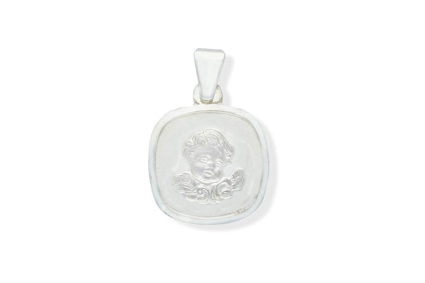 925 Silber Schutzengel Anhänger quadratisch