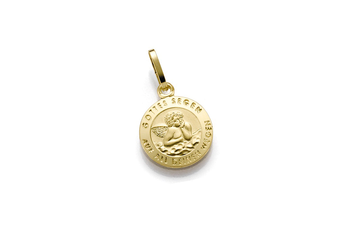 Schutzengel  Anhänger mit Inschrift • 333 Gold