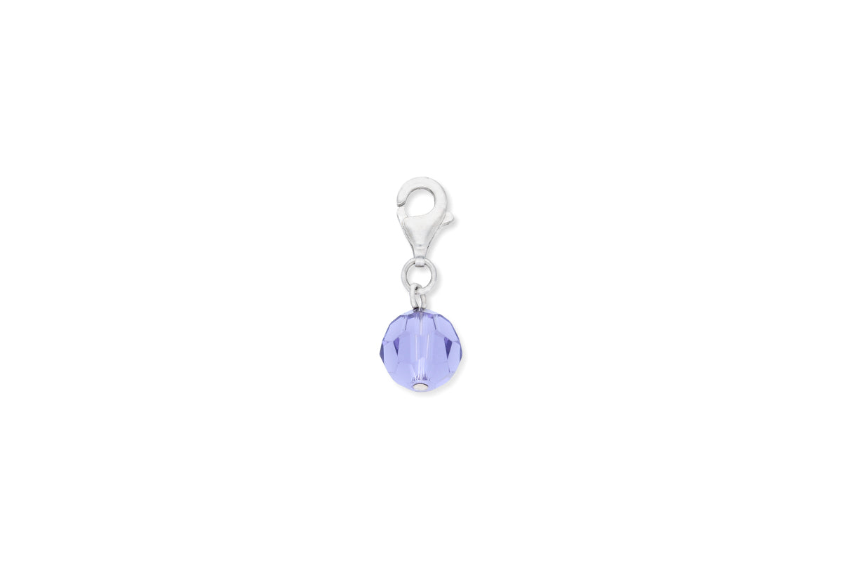 Anhänger 925 Silber Kristall Charm Lila