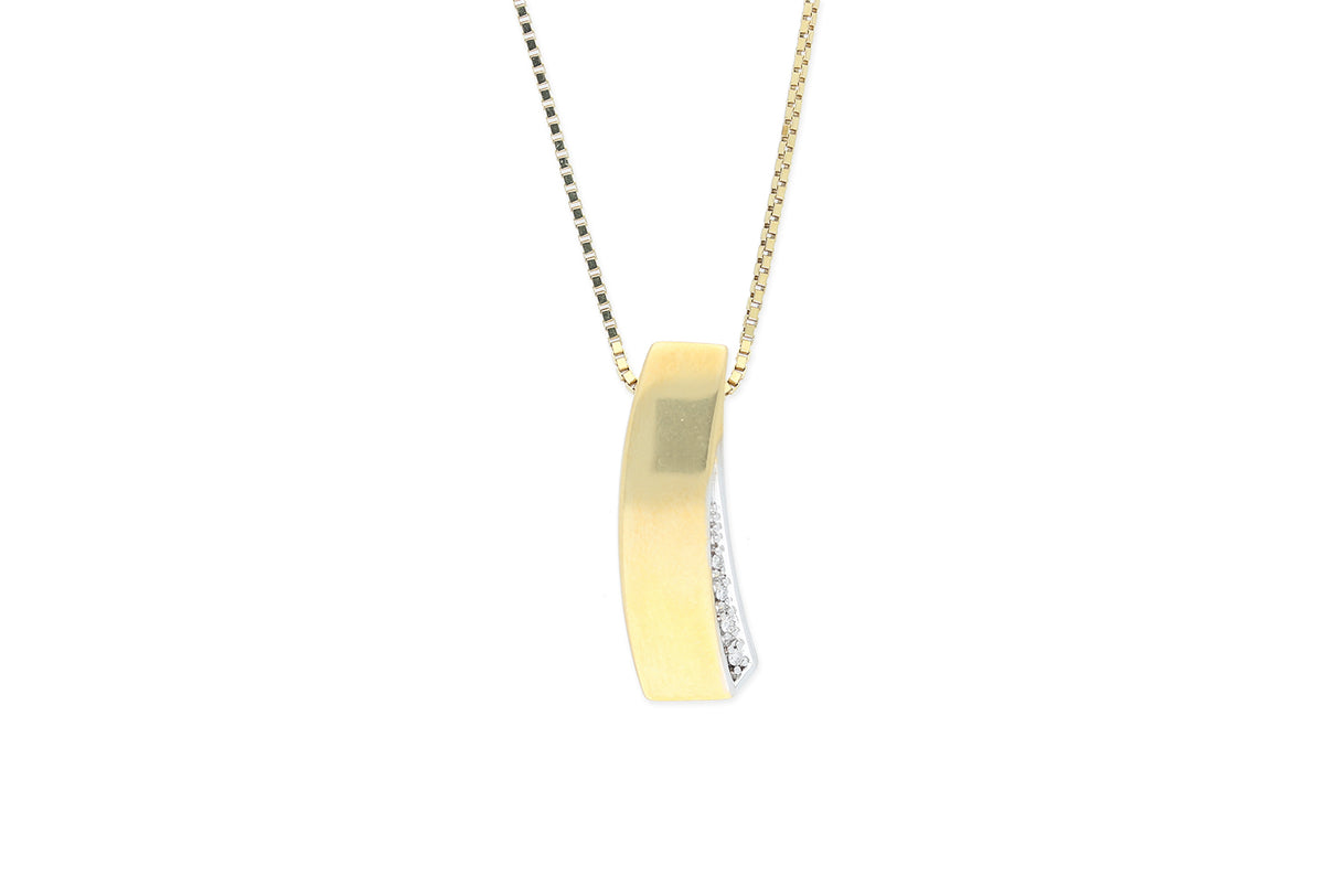 Kette mit Anhänger • 333 Gelb- und Weißgold • Diamanten