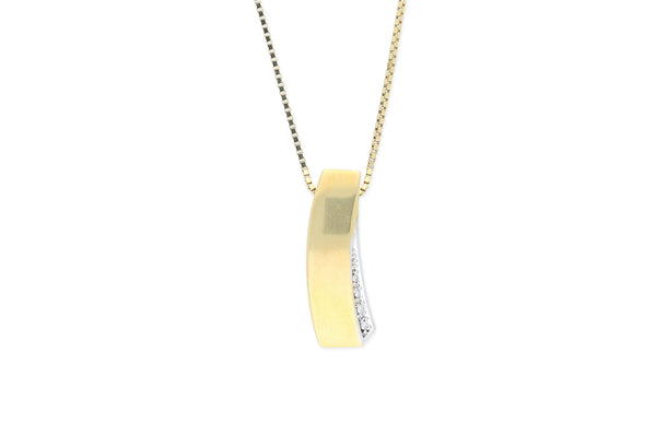 Kette mit Anhänger • 333 Gelb- und Weißgold • Diamanten