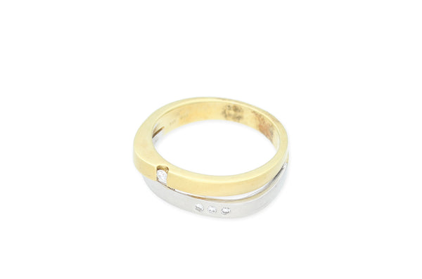 Ring • 585 Weiß- und Gelbgold • Brillanten