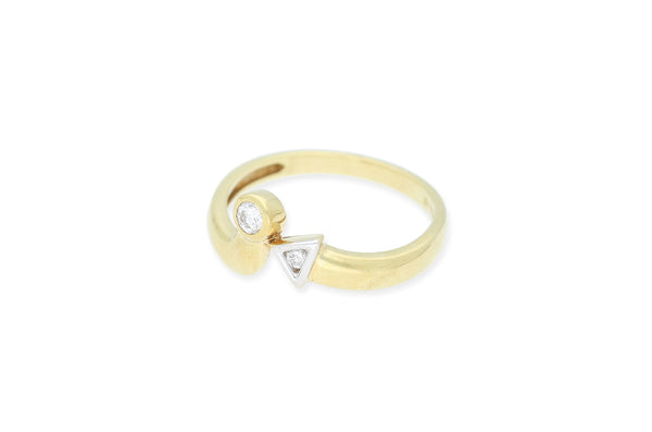 Ring • 585 Weiß- und Gelbgold • Brillanten