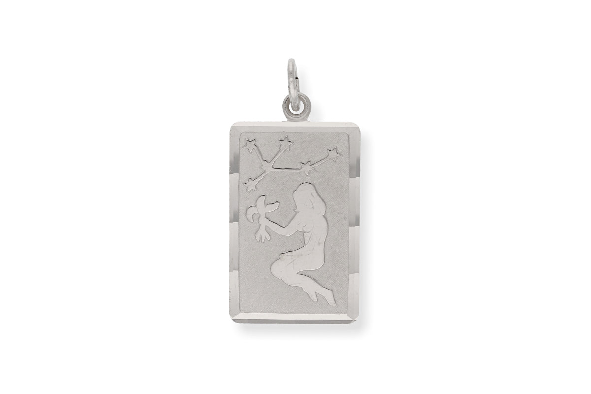 Sternzeichen Jungfrau ♍ Anhänger rechteckig • 925 Silber