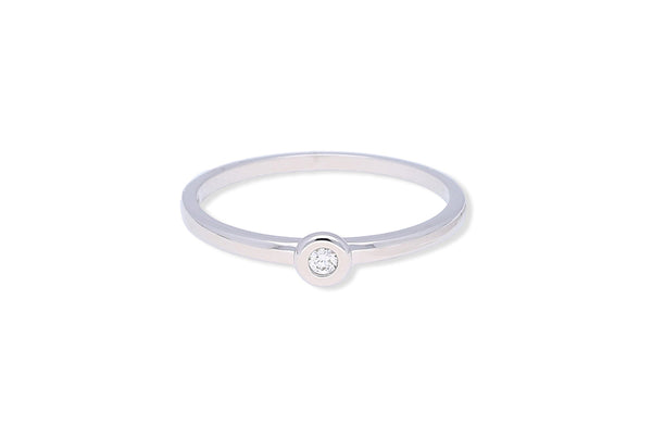 Verlobungsring 585 Weißgold mit 0,03 ct Brillant - Gr. 54