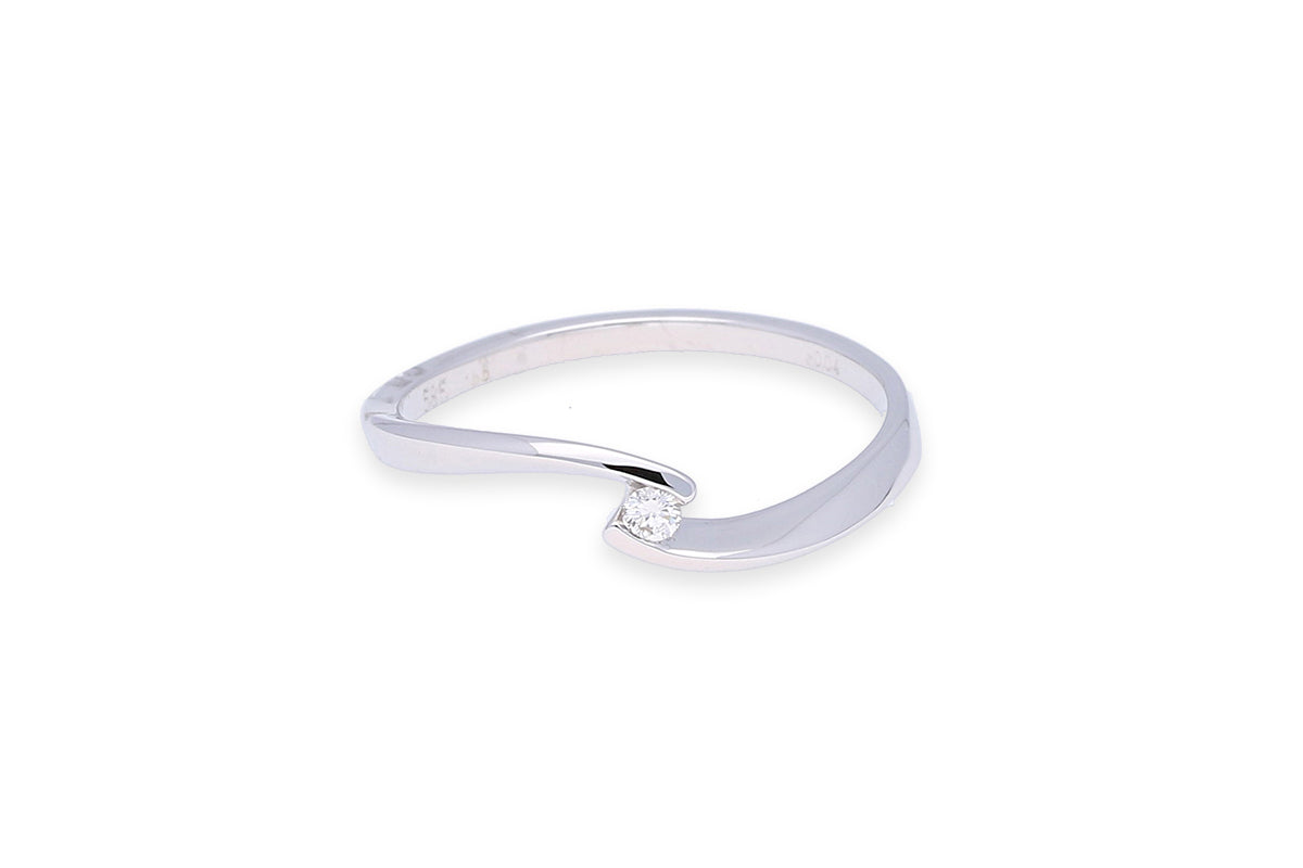 Verlobungsring 585 Weißgold mit 0,04 ct Brillant - Gr. 56