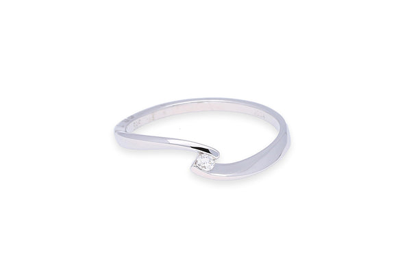Verlobungsring 585 Weißgold mit 0,04 ct Brillant - Gr. 56