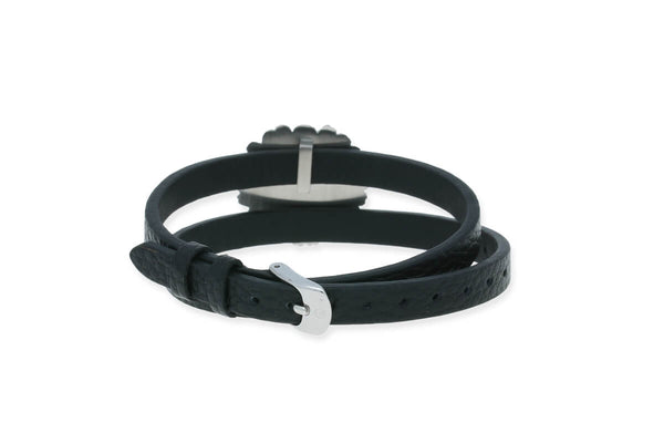 Blumenkind Armband Blüte • Leder • Edelstahl
