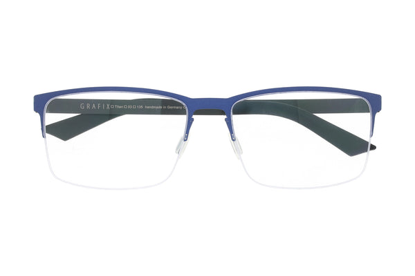 Grafix Brille GX 6112 Navy-Black mit leicht gebogenen Gläsern • Titan
