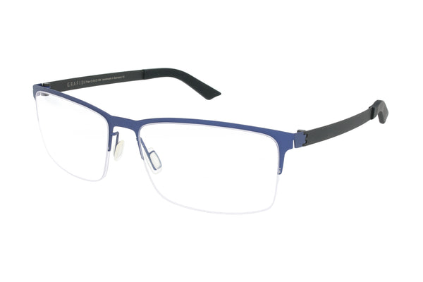 Grafix Brille GX 6112 Navy-Black mit leicht gebogenen Gläsern • Titan