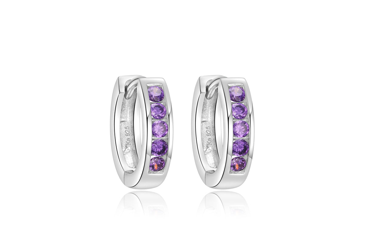 Creolen • 925 Silber rhodiniert • Zirkonia