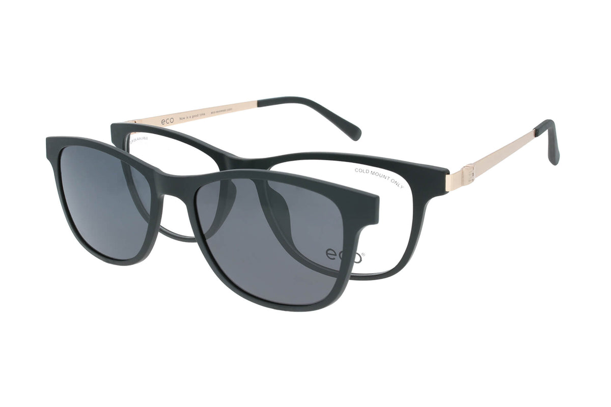 ECO Brille Isere BLK mit Magnet-Sonnenclip