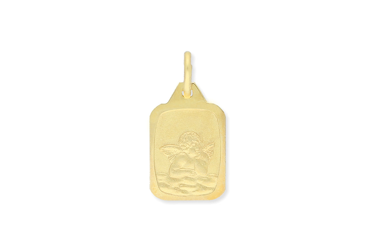 333 Gold Schutzengel Anhänger rechteckig