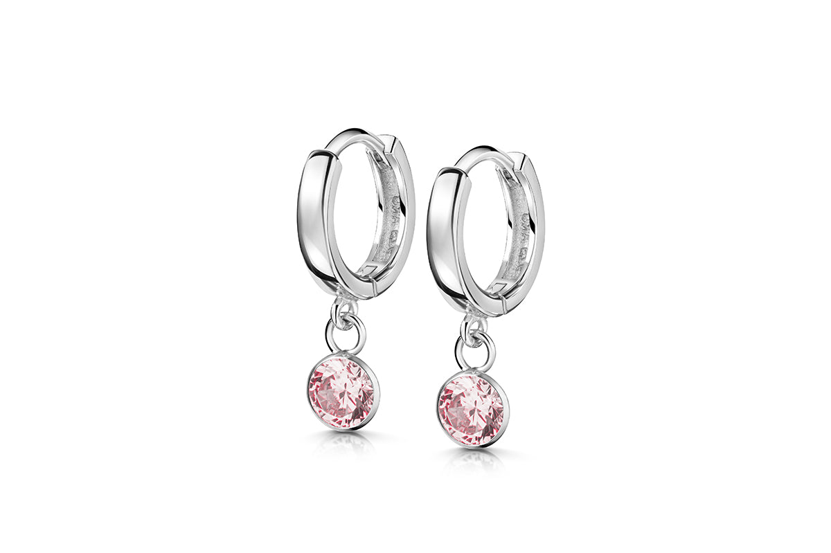 Creolen Ohrhänger • 925 Silber rhodiniert • Zirkonia