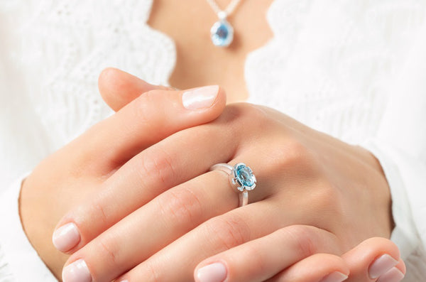 Bastian inverun Ring • Blautopas • Silber 925 rhodiniert • 40001-54