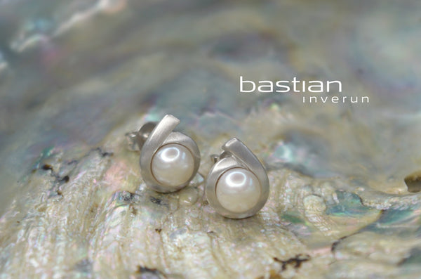 Bastian inverun Ohrstecker • Silber 925 rhodiniert • Perle • 39011
