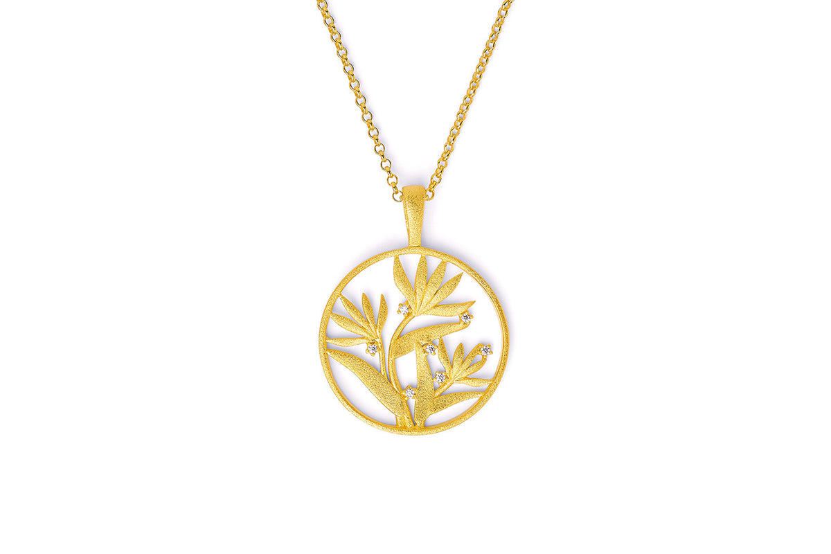 Bernd Wolf 925er Silber-Collier • 24kt Goldplattierung • Strelisana