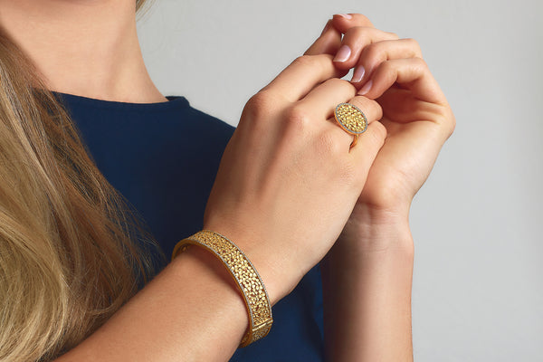 Bernd Wolf Ring Leicasa • 925er Silber 24 Karat Goldplattierung