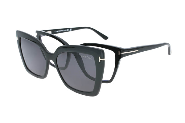 Tom Ford Brille TF5641-B 001 mit ZWEI Magnet Sonnenclips