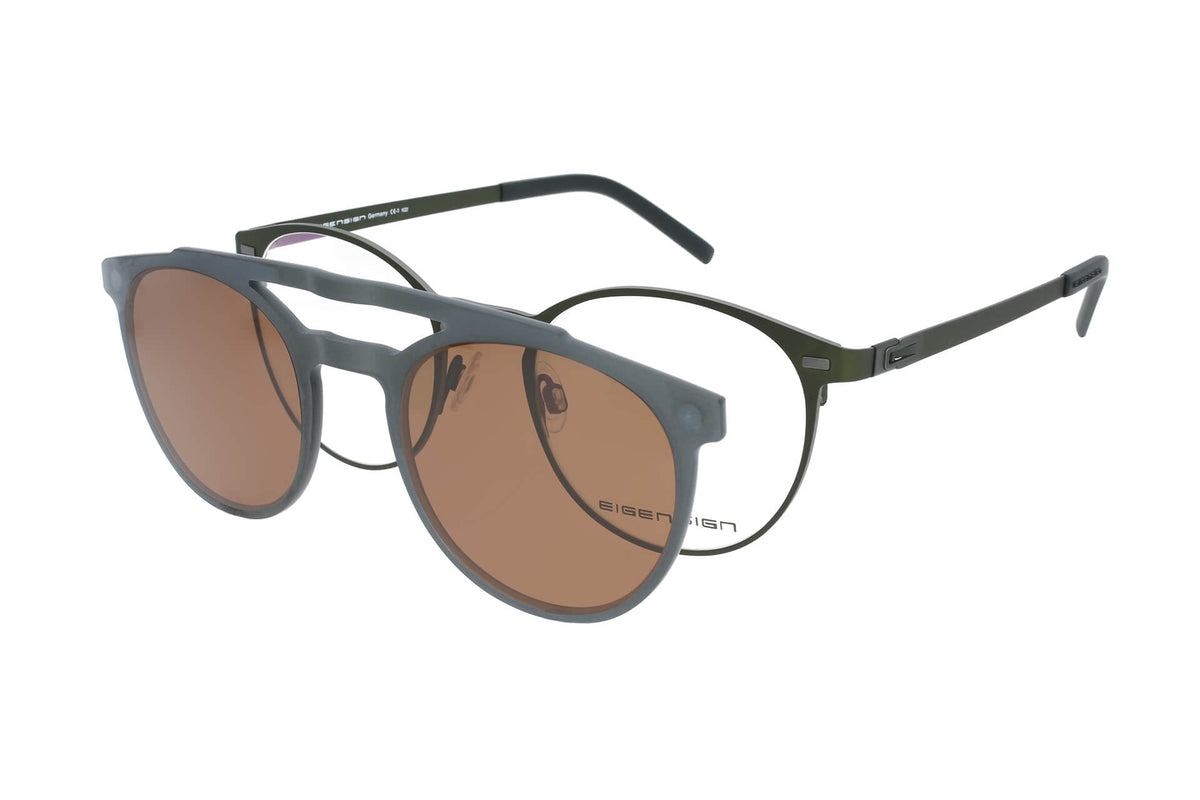 EIGENSIGN Brille 5221 C3 mit Magnet-Sonnenclip · Grün