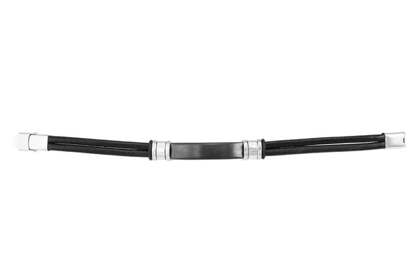 AKZENT Herrenarmband • Edelstahl • Leder • 5040199-001