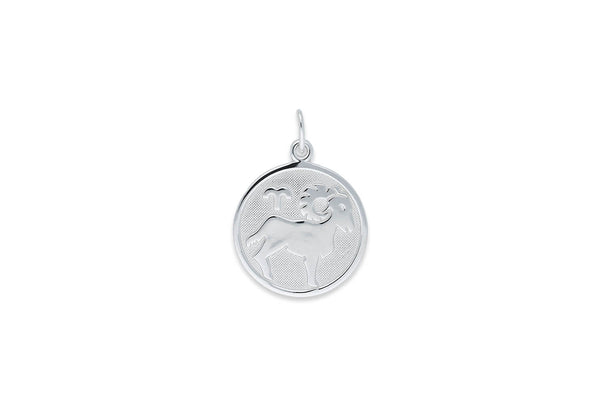 Sternzeichen Steinbock ♑ Anhänger rund • 925 Silber