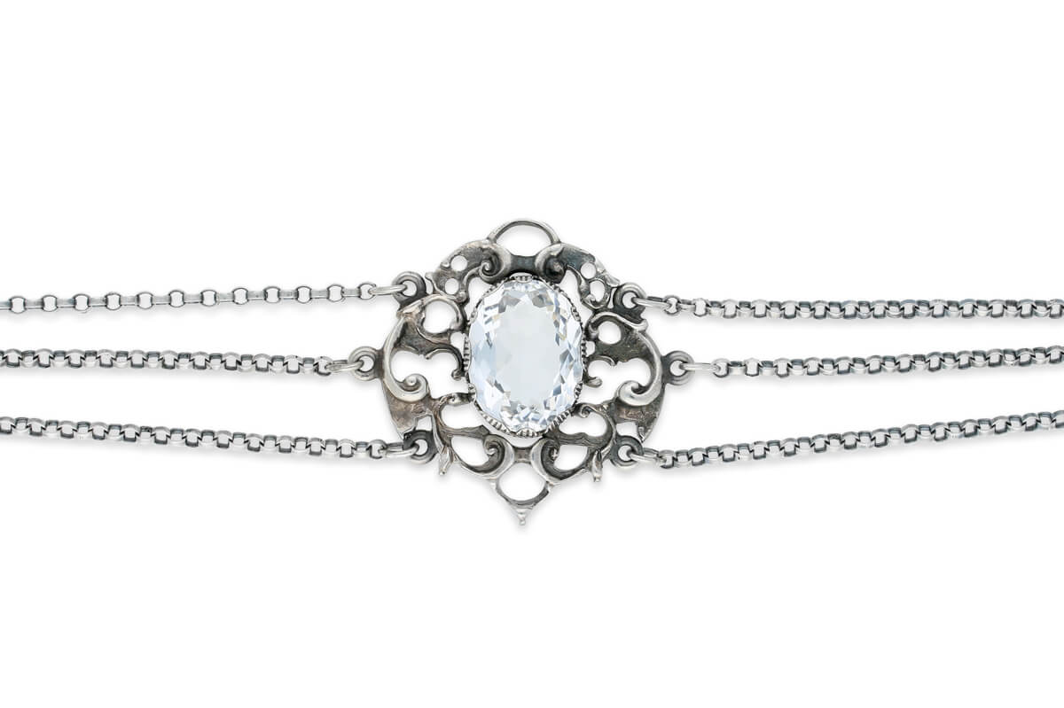 Trachten Collier • 800 Silber • Bergkristall
