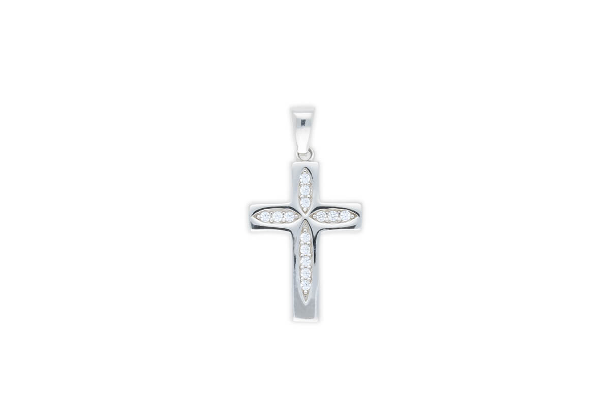 Kreuz Anhänger • 925 Silber • Zirkonia