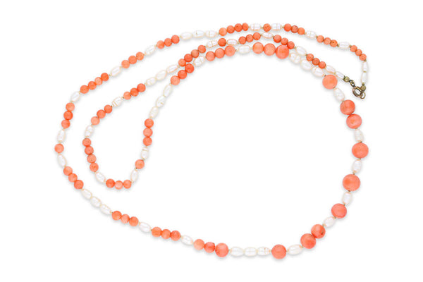 Collier • Koralle • Perlen • 925 Silber vergoldet
