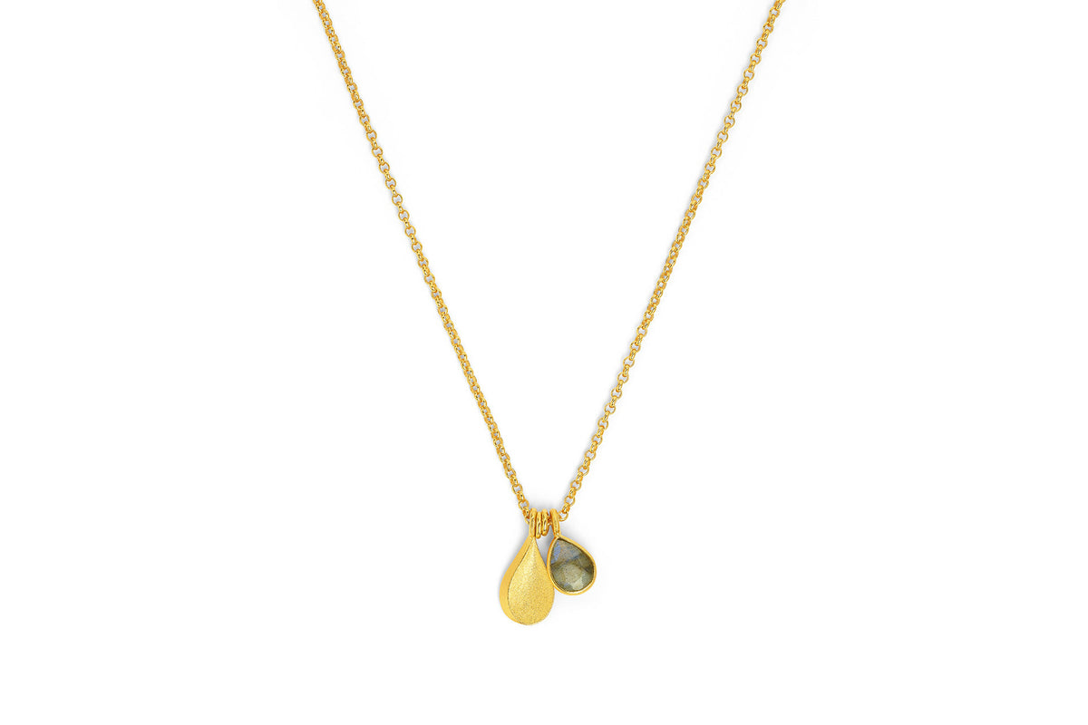 Bernd Wolf Collier Sequanis • 925 Silber goldplattiert • Labradorit