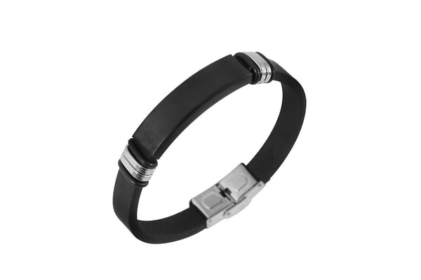 AKZENT Herrenarmband • Edelstahl • Leder • 5040118-003
