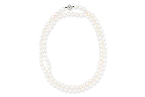 Perlenkette • 585 Weißgold • Diamanten