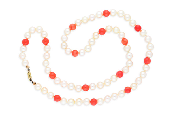 Zuchtperlenkette • Koralle • 585 Gold