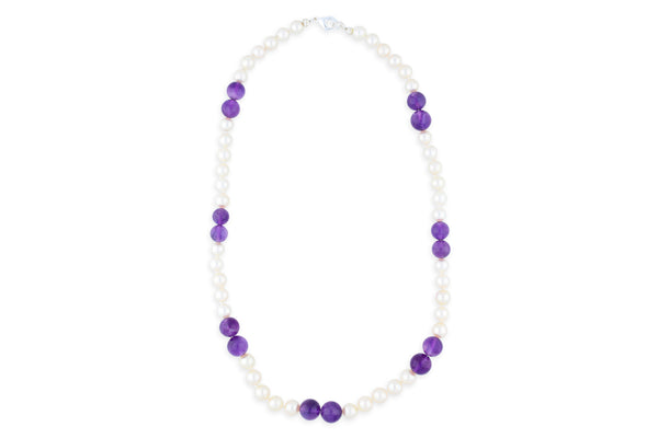 Zuchtperlenkette • Amethyst • 925 Silber
