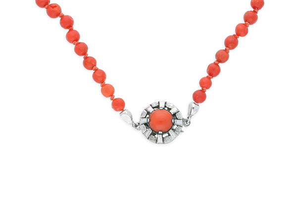 Antikes Korallencollier • 835 Silber