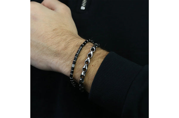 Frank 1967 Herrenarmband • Achat • Edelstahl • 7FB-0694