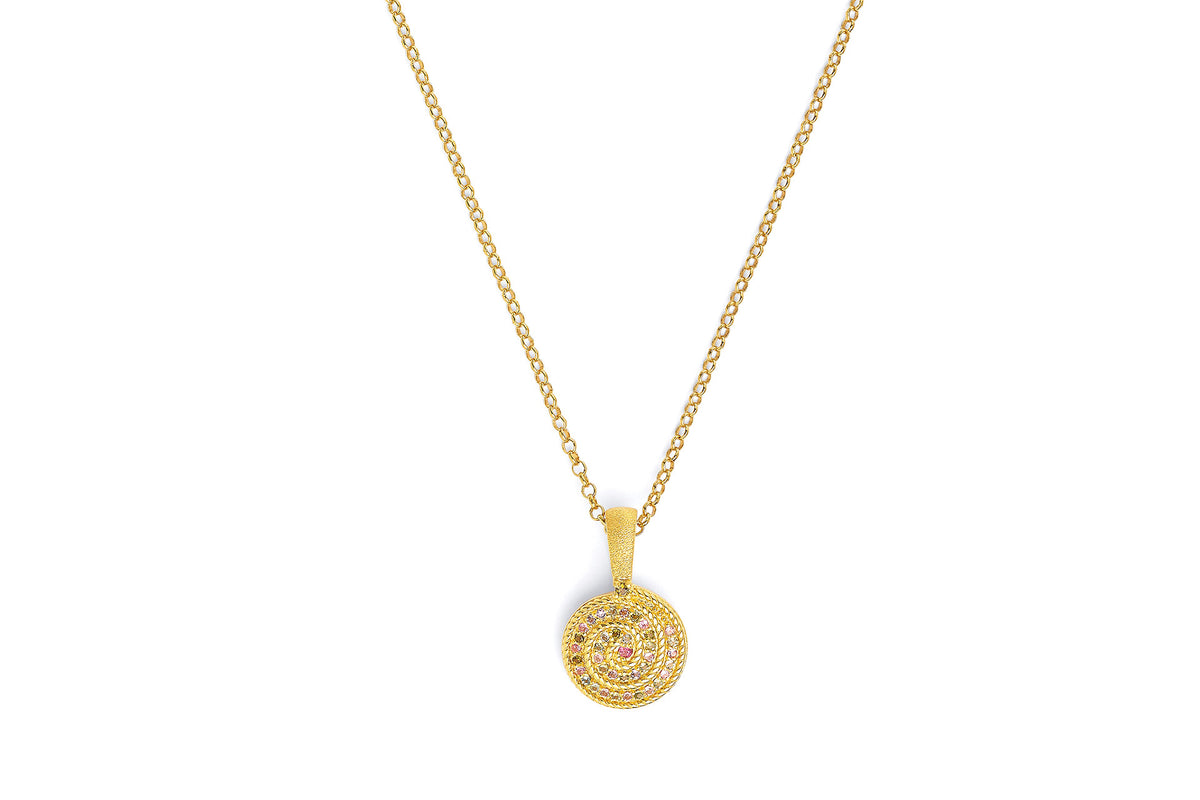 Bernd Wolf 925er Silber-Collier • Spiralba • Turmalin