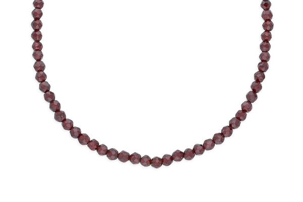 Granat Perlenkette facettiert • 925 Silber