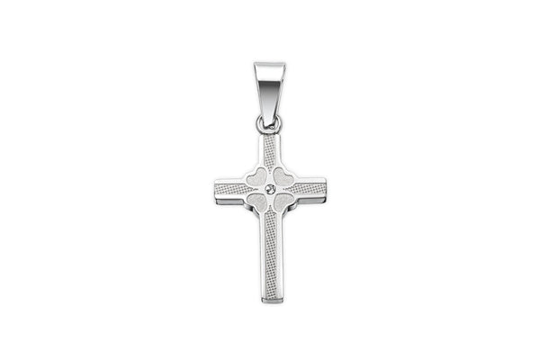 Kreuz Anhänger • Edelstahl • Zirkonia