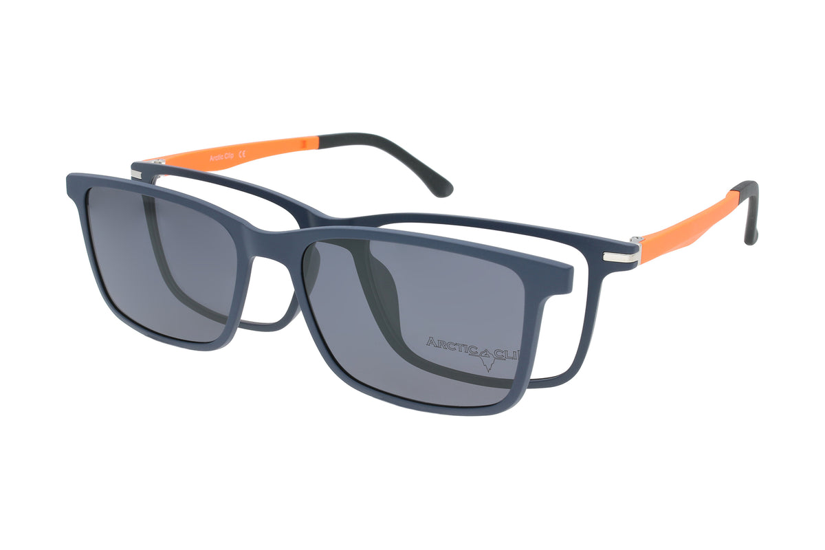 Arctic Clip Brille 912 C6 mit polarisiertem Magnet Sonnenclip · Blau
