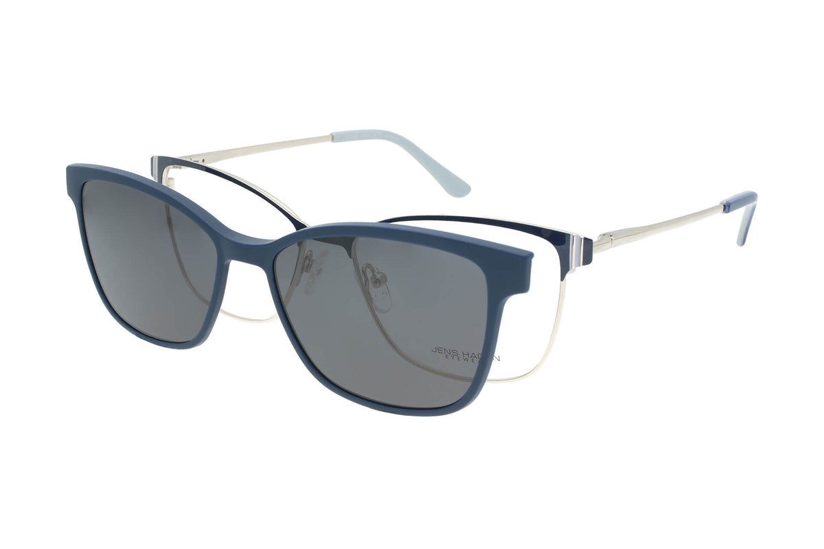 Jens Hagen Brille JH 30047 B mit Magnet Sonnenclip · Blau