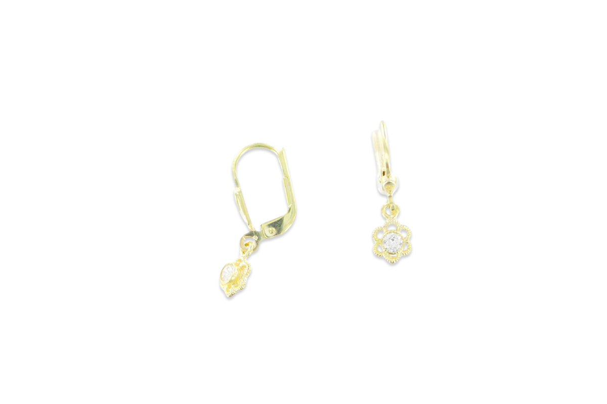 Palido Ohrhänger Blume • 333 Gold • Zirkonia