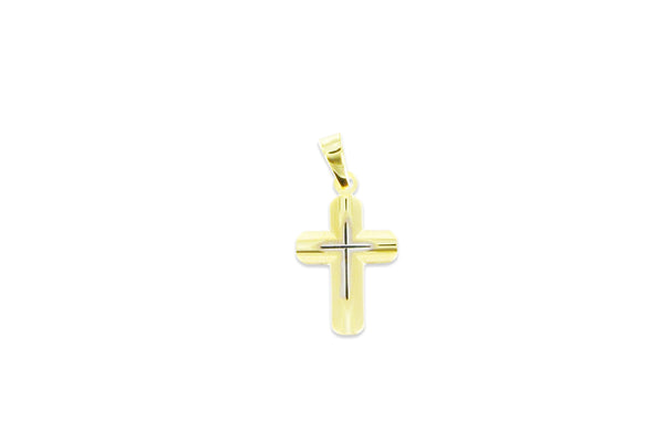 Palido Kreuz Anhänger • 333 Weiß- und Gelbgold