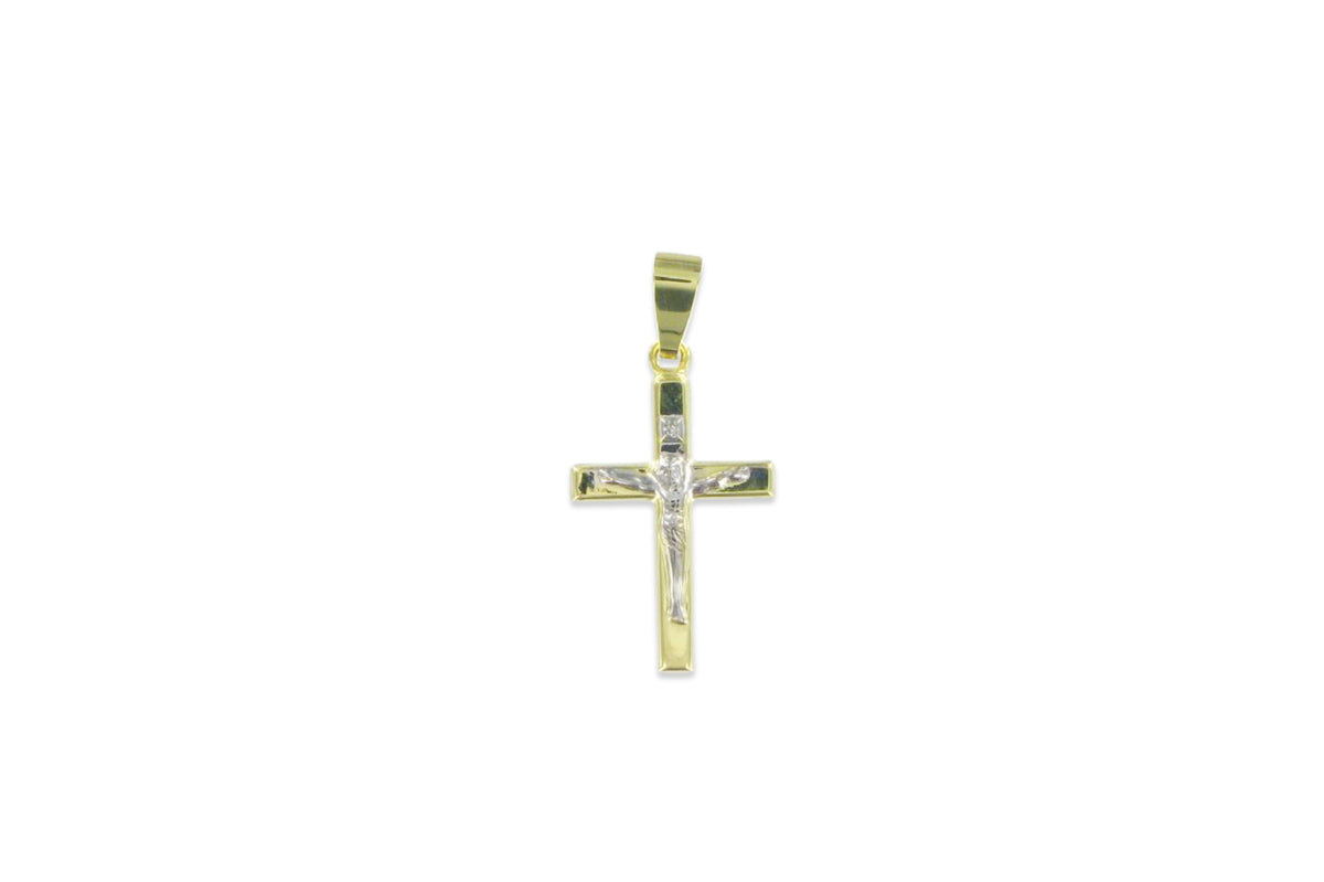 Palido Kreuz Anhänger • 333 Weiß- und Gelbgold