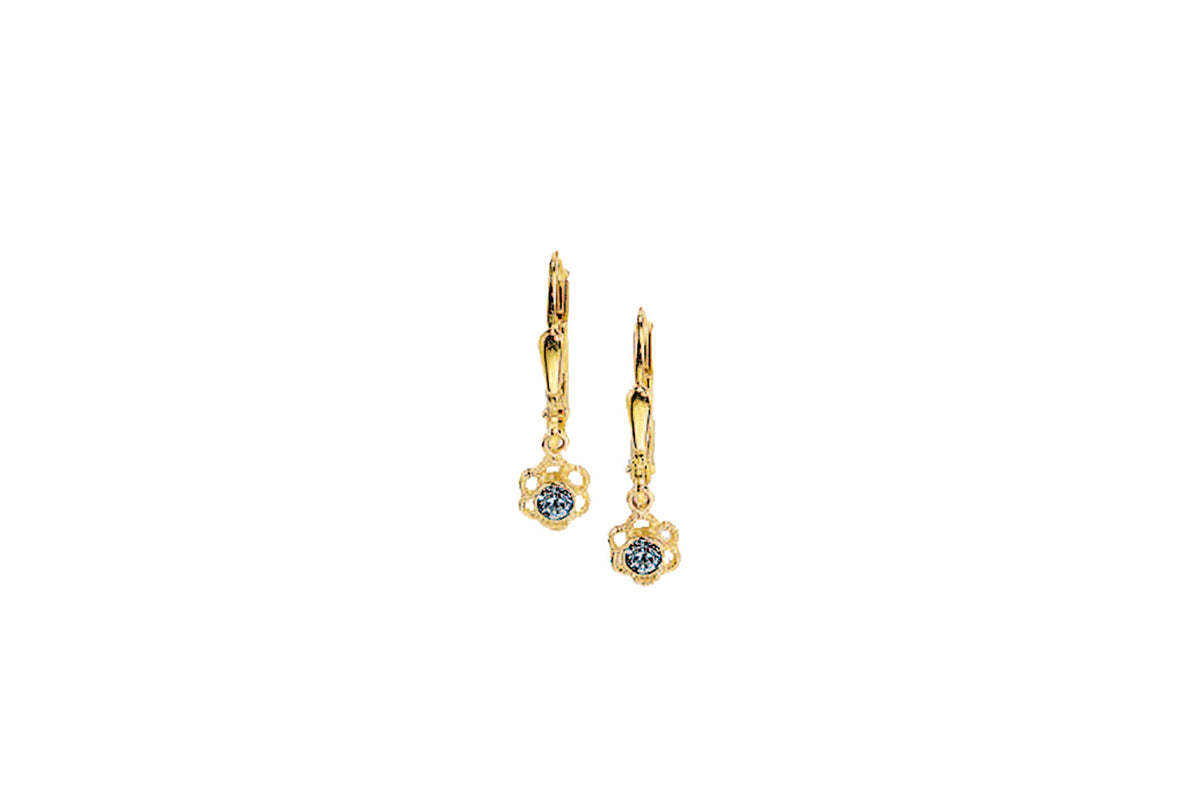 Palido Ohrhänger Blume • 333 Gold • Glasstein